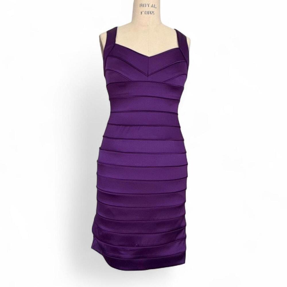 Ralph Lauren Deep Purple Satin Bandage Dress 4 Fairy Whimsy Party Going Out